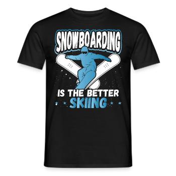 Snowboarding Is The Better Skiing Snowboarder - Men's T-Shirt - black - Front - AI Model Male 178 light (178cm)