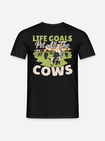 Ko Køer Muh Yver Malkeko Gård Ko Kraniet Landmand - Mænd T-shirt - sort