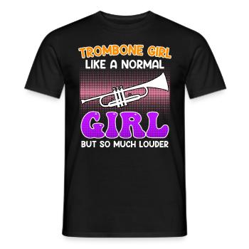 Musicien comme une fille normale seulement trombone fort - T-shirt homme - noir - Devant - AI Model Male 178 light (178cm)