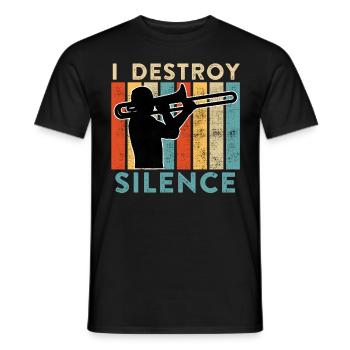 Je détruis le calme que je joue du trombone - T-shirt homme - noir - Devant - AI Model Male 178 light (178cm)