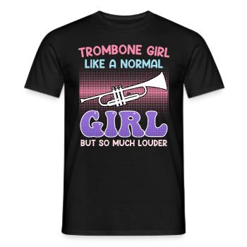 Musicien comme une fille normale seulement trombone fort - T-shirt homme - noir - Devant - AI Model Male 178 light (178cm)