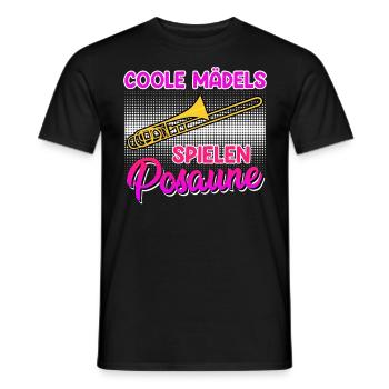 Musicien Les filles cool jouent du trombone - T-shirt homme - noir - Devant - AI Model Male 178 light (178cm)