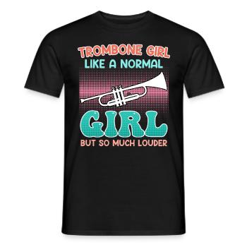 Musicien comme une fille normale seulement trombone fort - T-shirt homme - noir - Devant - AI Model Male 178 light (178cm)