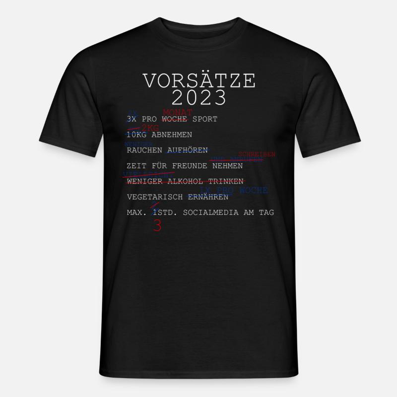 vorsätze 2023 - Männer T-Shirt - Schwarz