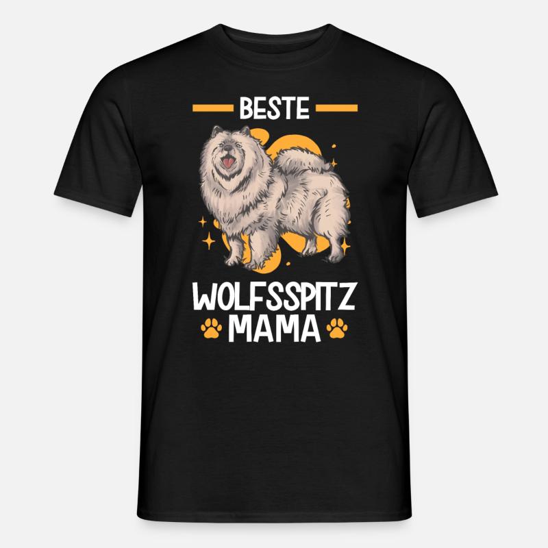 Wolfsspitz Mama deutscher Spitz Keeshond - Männer T-Shirt - Schwarz