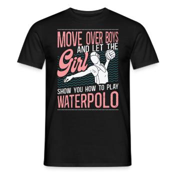Water Polo Girl Vintage Move Over - Men's T-Shirt - black - Front - AI Model Male 178 light (178cm)