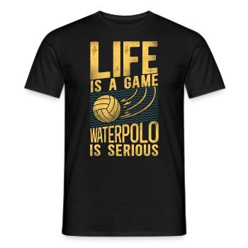 Water Polo Vintage Life Is A Game - Men's T-Shirt - black - Front - AI Model Male 178 light (178cm)