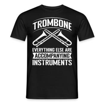 Tout le reste est instruments d’accompagnement trombone - T-shirt homme - noir - Devant - AI Model Male 178 light (178cm)