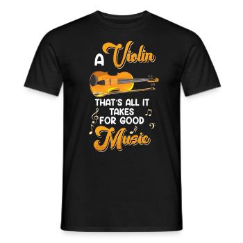 C’est tout ce dont vous avez besoin pour une bonne musique que le violon - T-shirt homme - noir - Devant - AI Model Male 178 light (178cm)