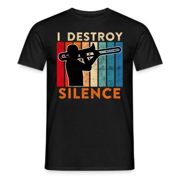 Je détruis le calme que je joue du trombone - T-shirt homme - noir - Devant - AI Model Male 178 light (178cm)