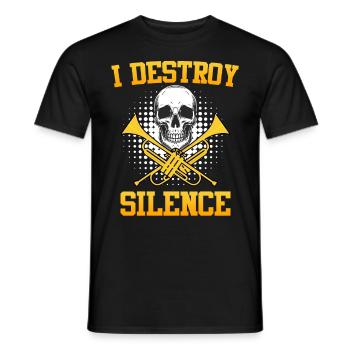 Posaunist Trompete Ich zerstöre Ruhe mit Posaune - Männer T-Shirt - Schwarz - Vorne - AI Model Male 178 light (178cm)