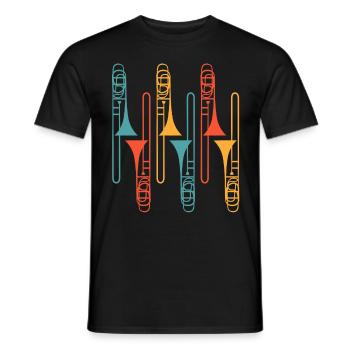 Musicien tromboniste Professeur de musique Je joue du trombone - T-shirt homme - noir - Devant - AI Model Male 178 light (178cm)