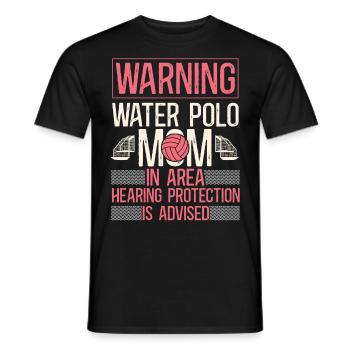 Water Polo Mom Vintage Warning - Men's T-Shirt - black - Front - AI Model Male 178 light (178cm)