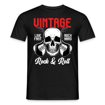 Rock&Roll Rock Rock Metal Gitarre - Männer T-Shirt - Schwarz - Vorne - AI Model Male 178 light (178cm)