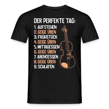 Musiker der perfekte Tag Ich übe Geige - Männer T-Shirt - Schwarz - Vorne - AI Model Male 178 light (178cm)