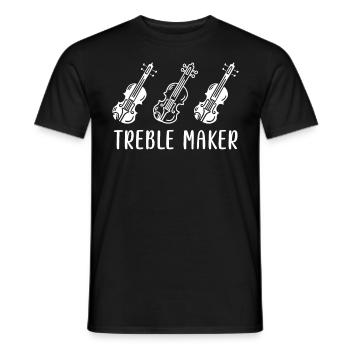 Treble clef treble soprano violin first violin - Men's T-Shirt - black - Front - AI Model Male 178 light (178cm)