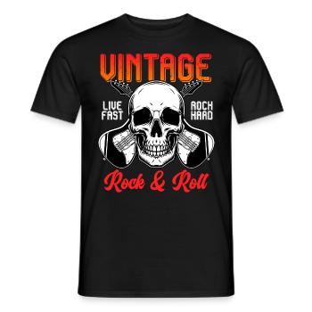 Rock&Roll Rock Rock Metal Gitarre - Männer T-Shirt - Schwarz - Vorne - AI Model Male 178 light (178cm)