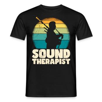 I am a sound therapist I play bagpipes - Men's T-Shirt - black - Front - AI Model Male 178 light (178cm)
