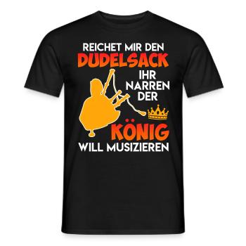 Der König will musizieren reicht mir den Dudelsack - Männer T-Shirt - Schwarz - Vorne - AI Model Male 178 light (178cm)