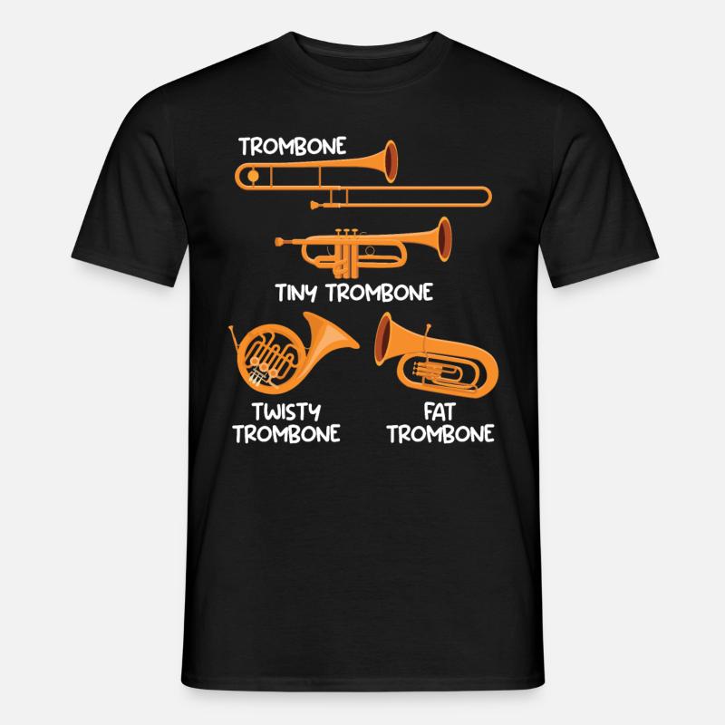Small Trombone Curvy Trombone Thick Trombone - Men’s T-shirt - black