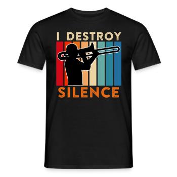 Je détruis le calme que je joue du trombone - T-shirt homme - noir - Devant - AI Model Male 178 light (178cm)