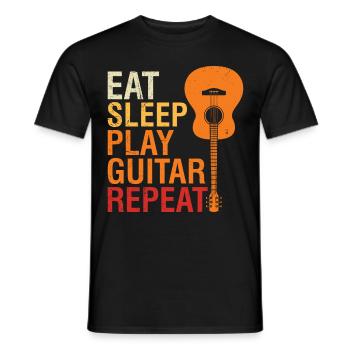 Nourriture guitare endormie jouer de la guitare - T-shirt homme - noir - Devant - AI Model Male 178 light (178cm)