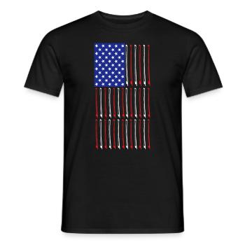 USA Flagge der Bogen und die Geige - Männer T-Shirt - Schwarz - Vorne - AI Model Male 178 light (178cm)