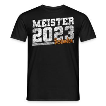 Meister 2023 Meisterprüfung Meisterbrief - Männer T-Shirt - Schwarz - Vorne - AI Model Male 178 light (178cm)