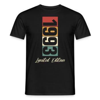 30e anniversaire 1993 Né 30 ans - T-shirt homme - noir - Devant - AI Model Male 178 light (178cm)