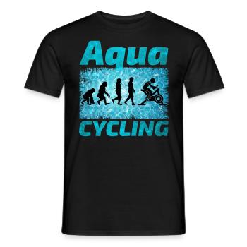 Aqua Cycling Piscine Fitness Evolution - T-shirt homme - noir - Devant - AI Model Male 178 light (178cm)