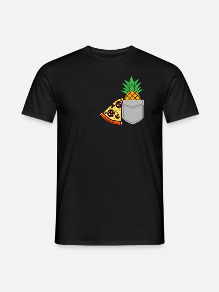 Pizza Pineapple - Men's T-Shirt - black