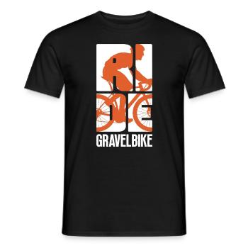 Ride Gravelbike - Radsport mit Fahrrad am Schotter - Männer T-Shirt - Schwarz - Vorne - AI Model Male 178 light (178cm)