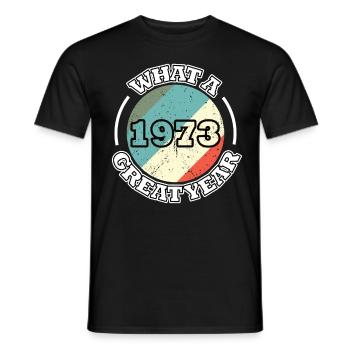 50. Geburtstag Jahrgang 1973 Great Year 1973 - Männer T-Shirt - Schwarz - Vorne - AI Model Male 178 light (178cm)