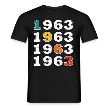60th birthday Born 1963 Retro Vintage Style - Men's T-Shirt - black - Front - AI Model Male 178 light (178cm)