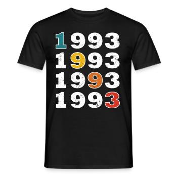 30. Geburtstag Jahrgang 1993 Retro Vintage Style - Männer T-Shirt - Schwarz - Vorne - AI Model Male 178 light (178cm)