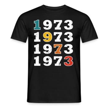 50. Geburtstag Jahrgang 1973 Retro Vintage Style - Männer T-Shirt - Schwarz - Vorne - AI Model Male 178 light (178cm)