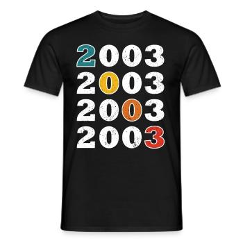 20th birthday vintage 2003 Retro Vintage Style - Men's T-Shirt - black - Front - AI Model Male 178 light (178cm)