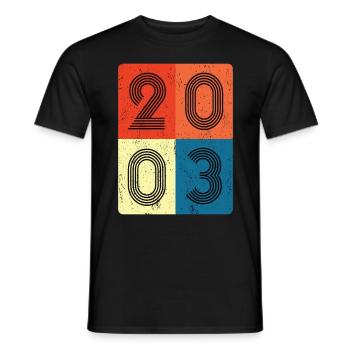 20ème anniversaire vintage 2003 Retro Style Collage - T-shirt homme - noir - Devant - AI Model Male 178 light (178cm)