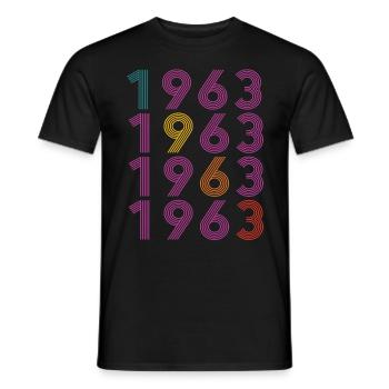 60th birthday Born 1963 Retro Vintage Style - Men's T-Shirt - black - Front - AI Model Male 178 light (178cm)