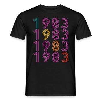40ème anniversaire Né en 1983 Style Rétro Vintage - T-shirt homme - noir - Devant - AI Model Male 178 light (178cm)