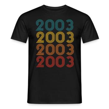 20th birthday vintage 2003 Retro Vintage Style - Men's T-Shirt - black - Front - AI Model Male 178 light (178cm)