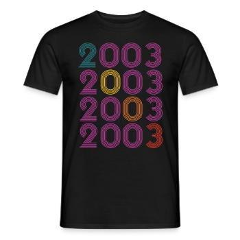 20th birthday vintage 2003 Retro Vintage Style - Men's T-Shirt - black - Front - AI Model Male 178 light (178cm)