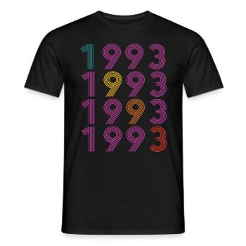 30. Geburtstag Jahrgang 1993 Retro Vintage Style - Männer T-Shirt - Schwarz - Vorne - AI Model Male 178 light (178cm)
