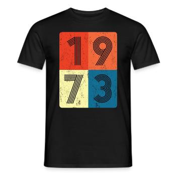 50e anniversaire né en 1973 Retro Style Collage - T-shirt homme - noir - Devant - AI Model Male 178 light (178cm)