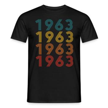 60th birthday Born 1963 Retro Vintage Style - Men's T-Shirt - black - Front - AI Model Male 178 light (178cm)