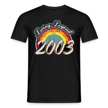20e anniversaire Né en 2003 Légende vivante 2003 - T-shirt homme - noir - Devant - AI Model Male 178 light (178cm)