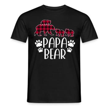Papa Bear 3 Kinder - Männer T-Shirt - Schwarz - Vorne - AI Model Male 178 light (178cm)