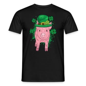 Glücksschwein Silvester - Männer T-Shirt - Schwarz - Vorne - AI Model Male 178 light (178cm)