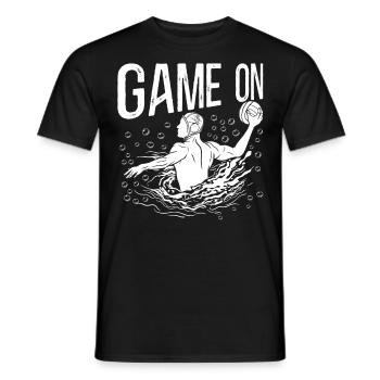 Water Polo Game On - Men's T-Shirt - black - Front - AI Model Male 178 light (178cm)