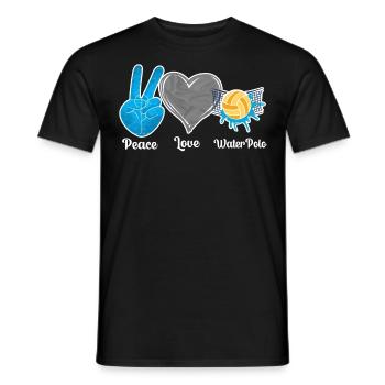 Water Polo Girl Peace Love Water - Men's T-Shirt - black - Front - AI Model Male 178 light (178cm)